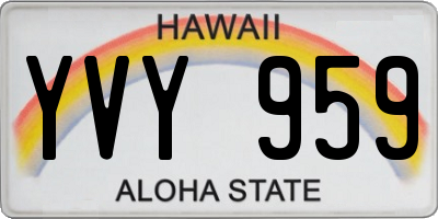 HI license plate YVY959