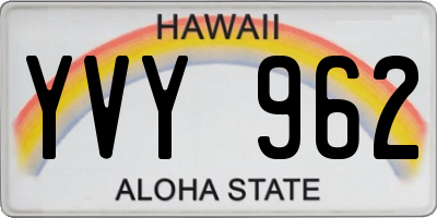 HI license plate YVY962