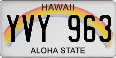 HI license plate YVY963