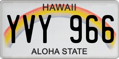 HI license plate YVY966