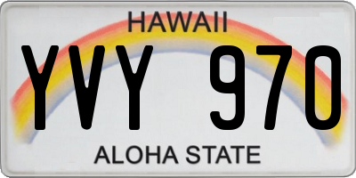 HI license plate YVY970