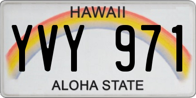 HI license plate YVY971