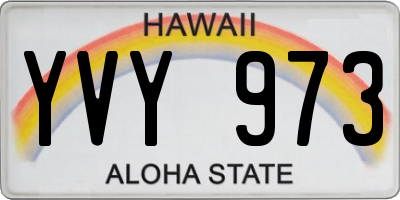 HI license plate YVY973