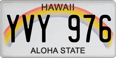 HI license plate YVY976