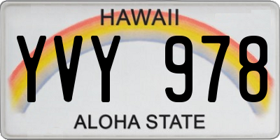 HI license plate YVY978