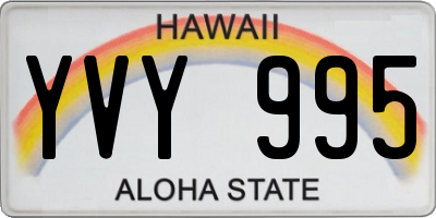 HI license plate YVY995