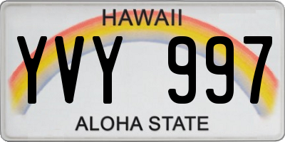 HI license plate YVY997