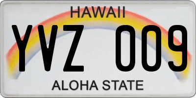HI license plate YVZ009