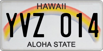 HI license plate YVZ014