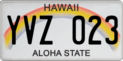 HI license plate YVZ023