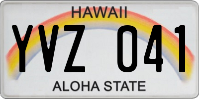 HI license plate YVZ041
