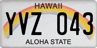HI license plate YVZ043