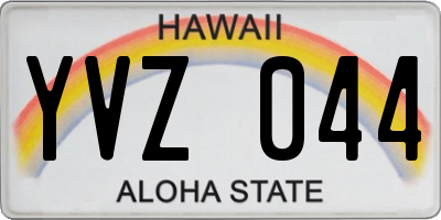 HI license plate YVZ044