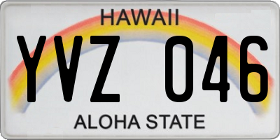 HI license plate YVZ046