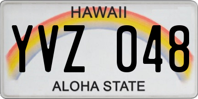 HI license plate YVZ048