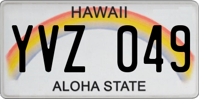 HI license plate YVZ049