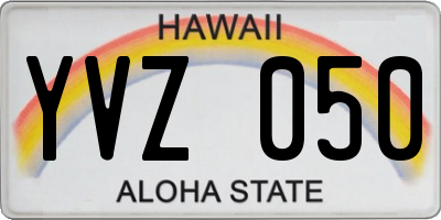 HI license plate YVZ050
