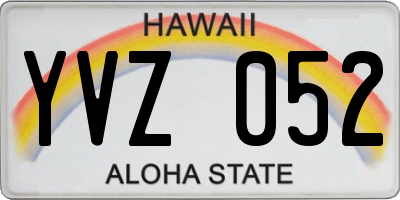 HI license plate YVZ052