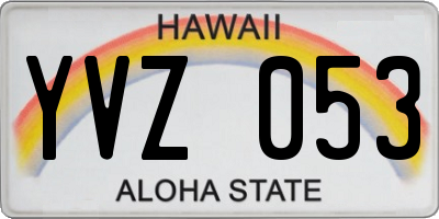 HI license plate YVZ053