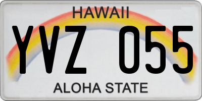 HI license plate YVZ055