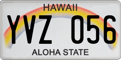 HI license plate YVZ056