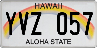 HI license plate YVZ057