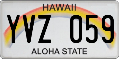 HI license plate YVZ059