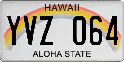 HI license plate YVZ064