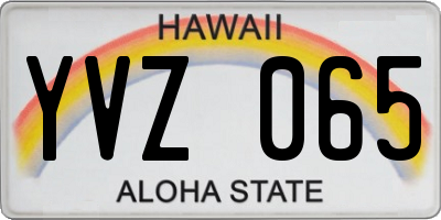 HI license plate YVZ065