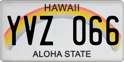 HI license plate YVZ066