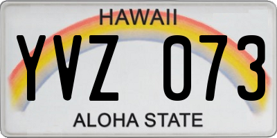 HI license plate YVZ073