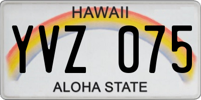HI license plate YVZ075