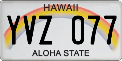 HI license plate YVZ077