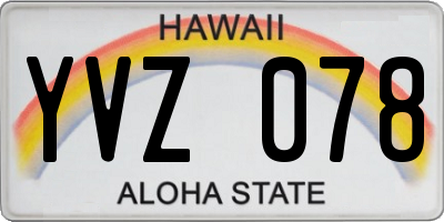 HI license plate YVZ078