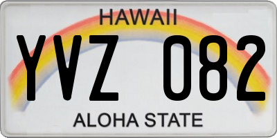HI license plate YVZ082