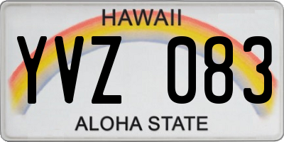 HI license plate YVZ083