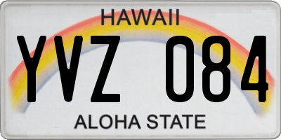 HI license plate YVZ084