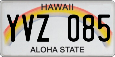 HI license plate YVZ085