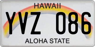 HI license plate YVZ086