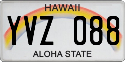 HI license plate YVZ088