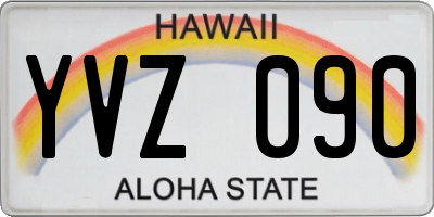 HI license plate YVZ090