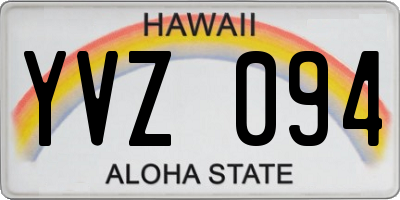 HI license plate YVZ094