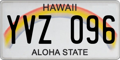 HI license plate YVZ096