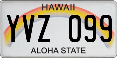 HI license plate YVZ099