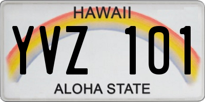HI license plate YVZ101