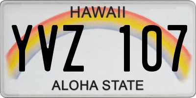 HI license plate YVZ107