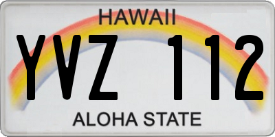 HI license plate YVZ112