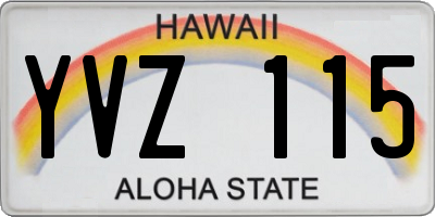 HI license plate YVZ115