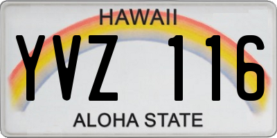 HI license plate YVZ116