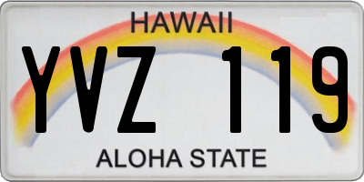 HI license plate YVZ119